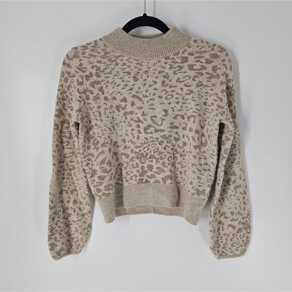 Veronica Beard Oatmeal Leopard Print Tilda Pullover Sweater Size M - Picture 3 of 8